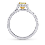 Fancy Intense Yellow Radiant Diamond Halo Ring