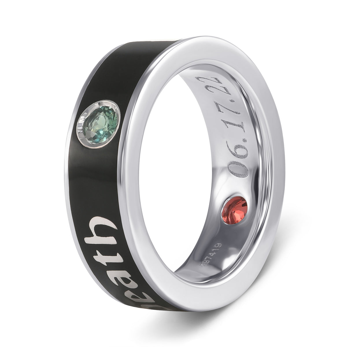 Garnet & Alexandrite Men's Band Ring