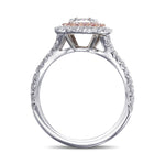Fancy Light Blue Radiant Double Halo Diamond Ring