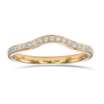 Closed-Pave Half Eternity Contoured Diamond Wedding Band