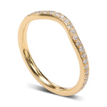 Closed-Pave Half Eternity Contoured Diamond Wedding Band