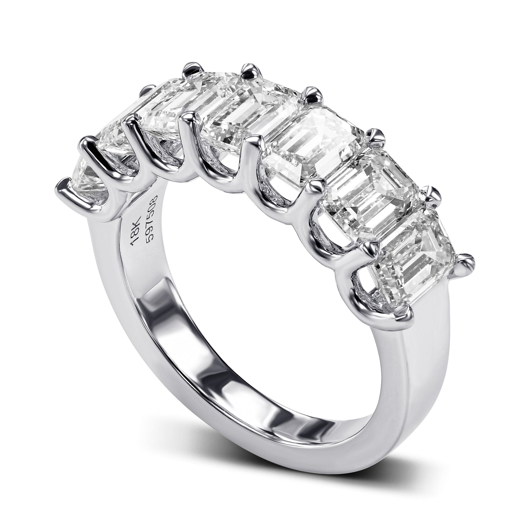 Emerald-cut Seven-stone Diamond Ring