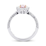 Fancy Intense Purplish Pink Oval Halo Diamond Ring