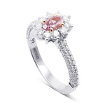 Fancy Intense Purplish Pink Oval Halo Diamond Ring