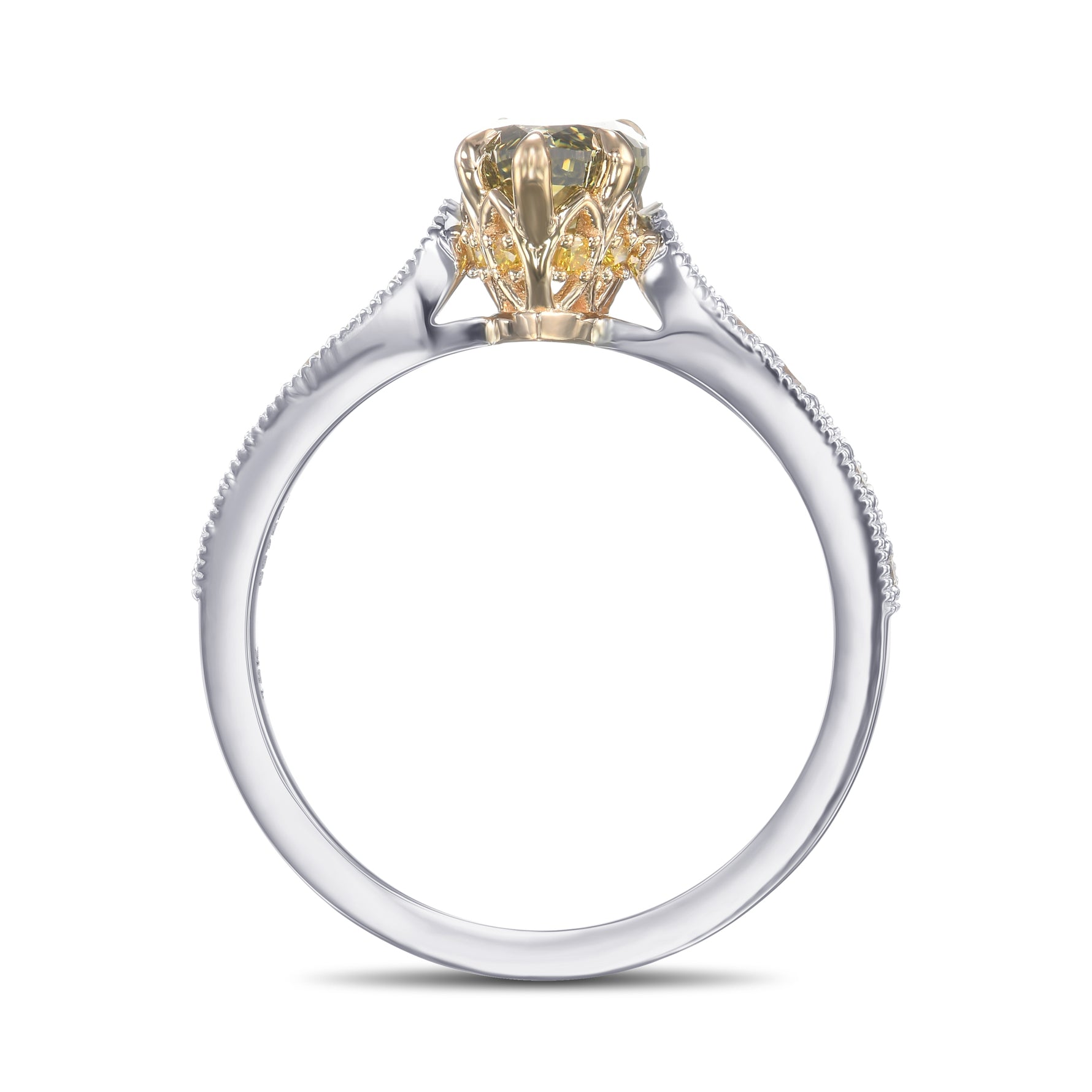 Chameleon Pear Side Stone Diamond Ring