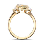 Fancy Yellowish Green Cushion Diamond Wedding Ring Set 