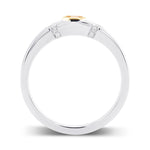 Fancy Vivid Orange Yellow Hexagonal, Bezel Accented Solitaire Diamond Ring