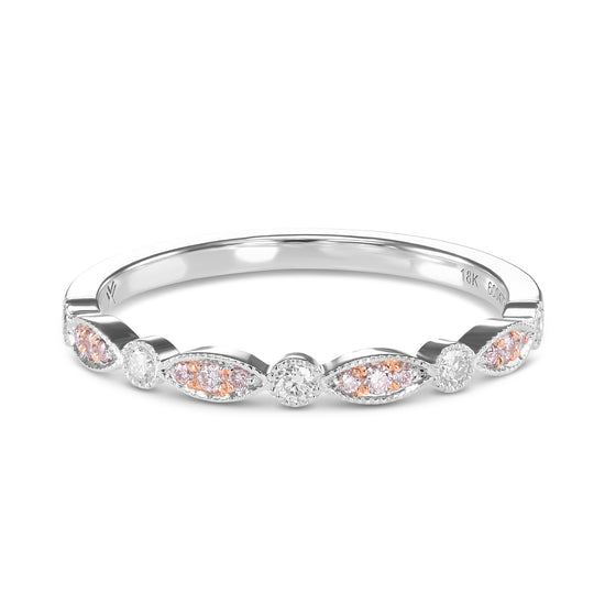 Pink & White Diamond Designer Band Ring