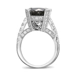 Fancy Black Round & Colorless Round Diamond Ring