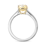 Light Yellow Oval Solitaire Diamond Ring