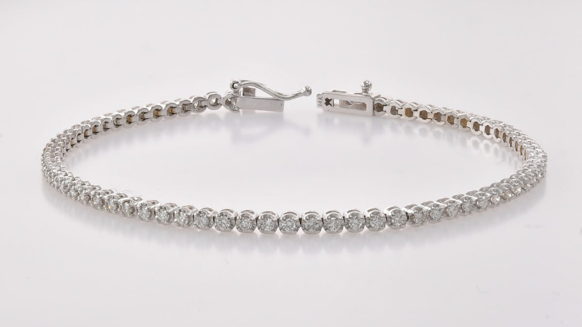 Round White Diamond Tennis Bracelet