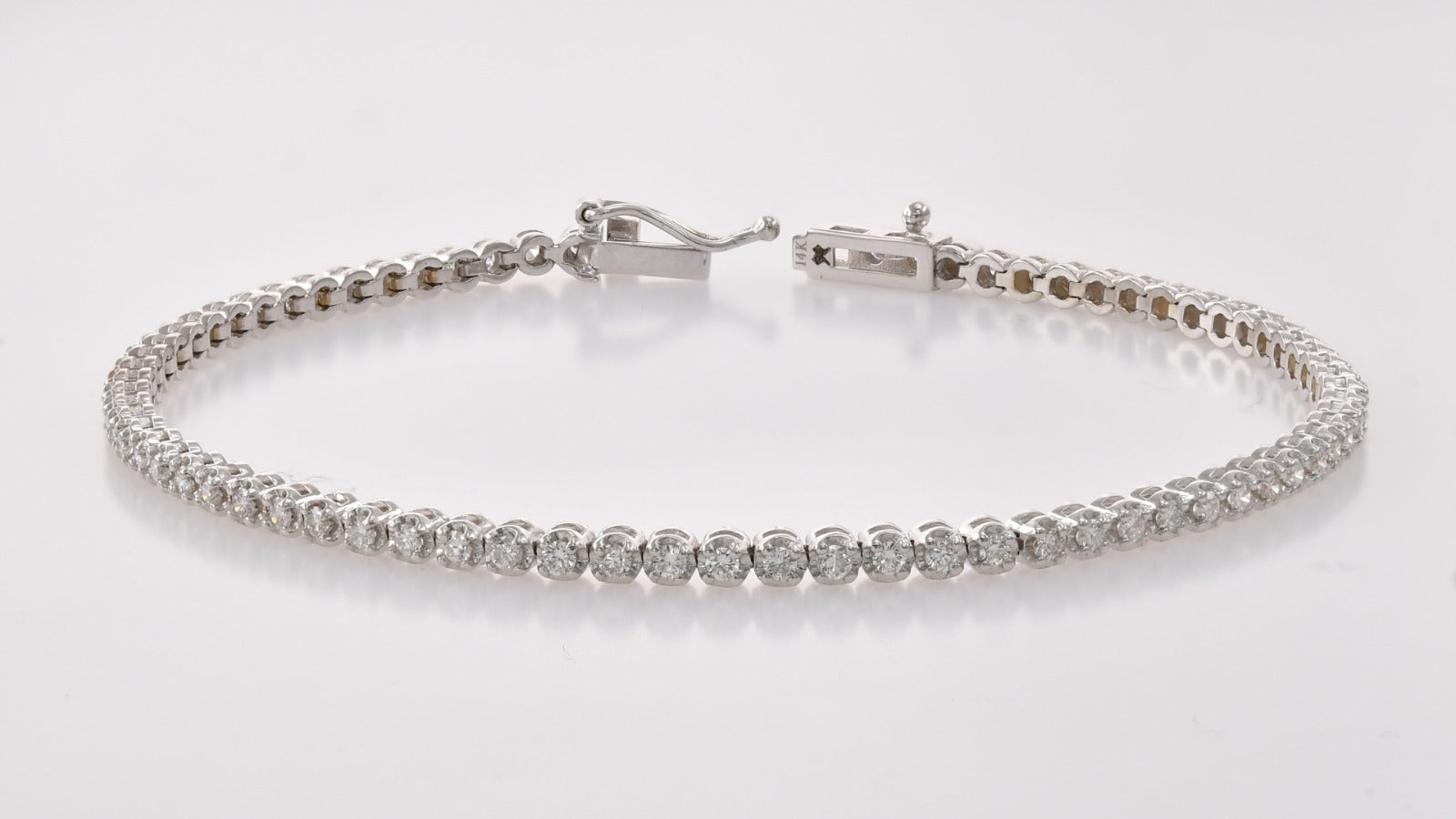 Round White Diamond Tennis Bracelet