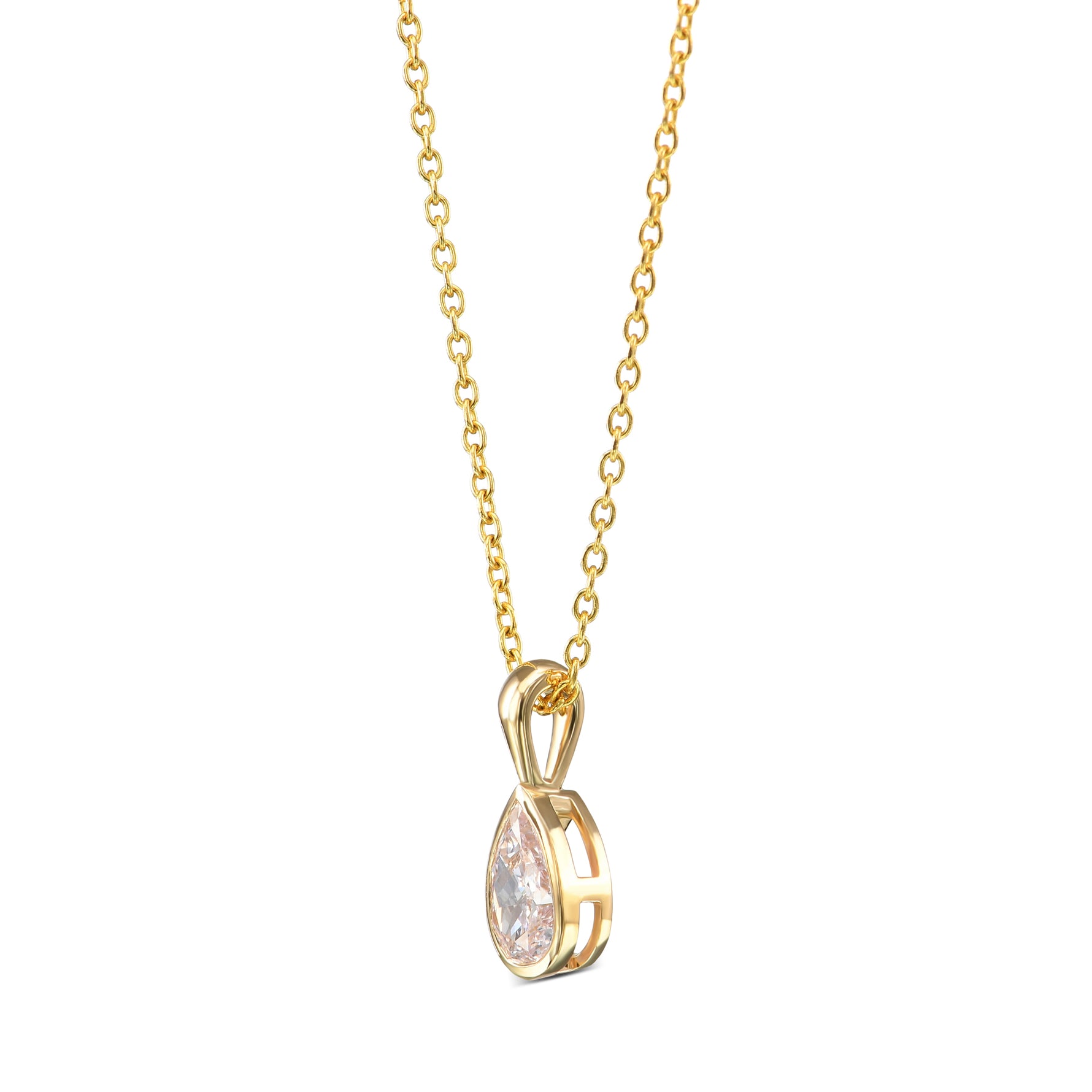 Light Pink Pear Diamond Pendant 