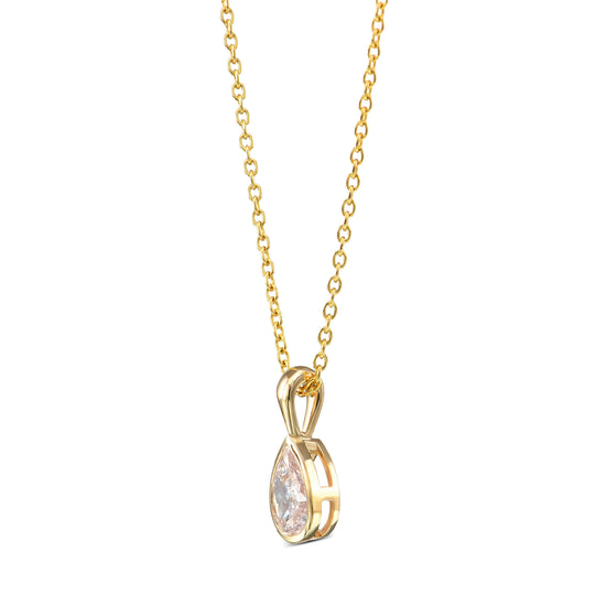 Light Pink Pear Diamond Pendant 