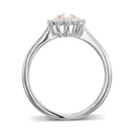 Very Light Pink Oval Diamond Halo Ring