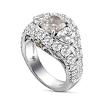 Fancy Light Gray Cushion & Colorless Heart Diamond Halo Ring