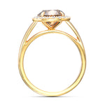 Round Fancy Dark Yellowish Brown Halo Diamond Ring