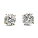 Round Diamond Four Prong Stud Earrings