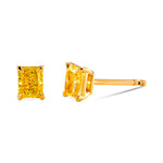 Fancy Intense Yellow Radiant Diamond Stud Earrings