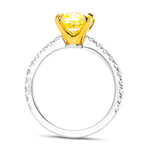 Fancy Yellow Cushion, Open Pave Diamond Engagement & Wedding Set