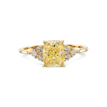 Fancy Light Yellow Cushion, Accented Diamond Ring