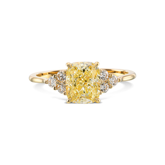 Fancy Light Yellow Cushion, Accented Diamond Ring