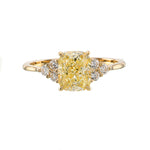 Fancy Light Yellow Cushion, Accented Diamond Ring