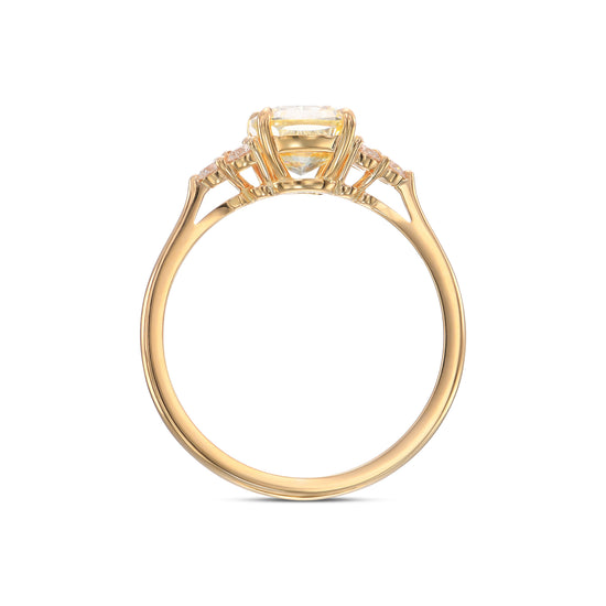 Fancy Light Yellow Cushion, Accented Diamond Ring