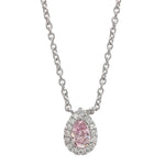 Fancy Pink Pear Halo Diamond Pendant