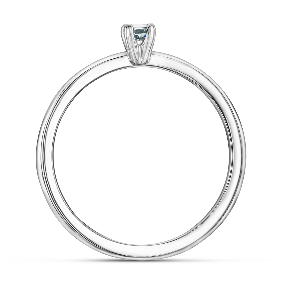 Fancy Vivid Green Blue Cushion Solitaire Diamond Ring