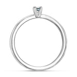 Fancy Vivid Green Blue Cushion Solitaire Diamond Ring