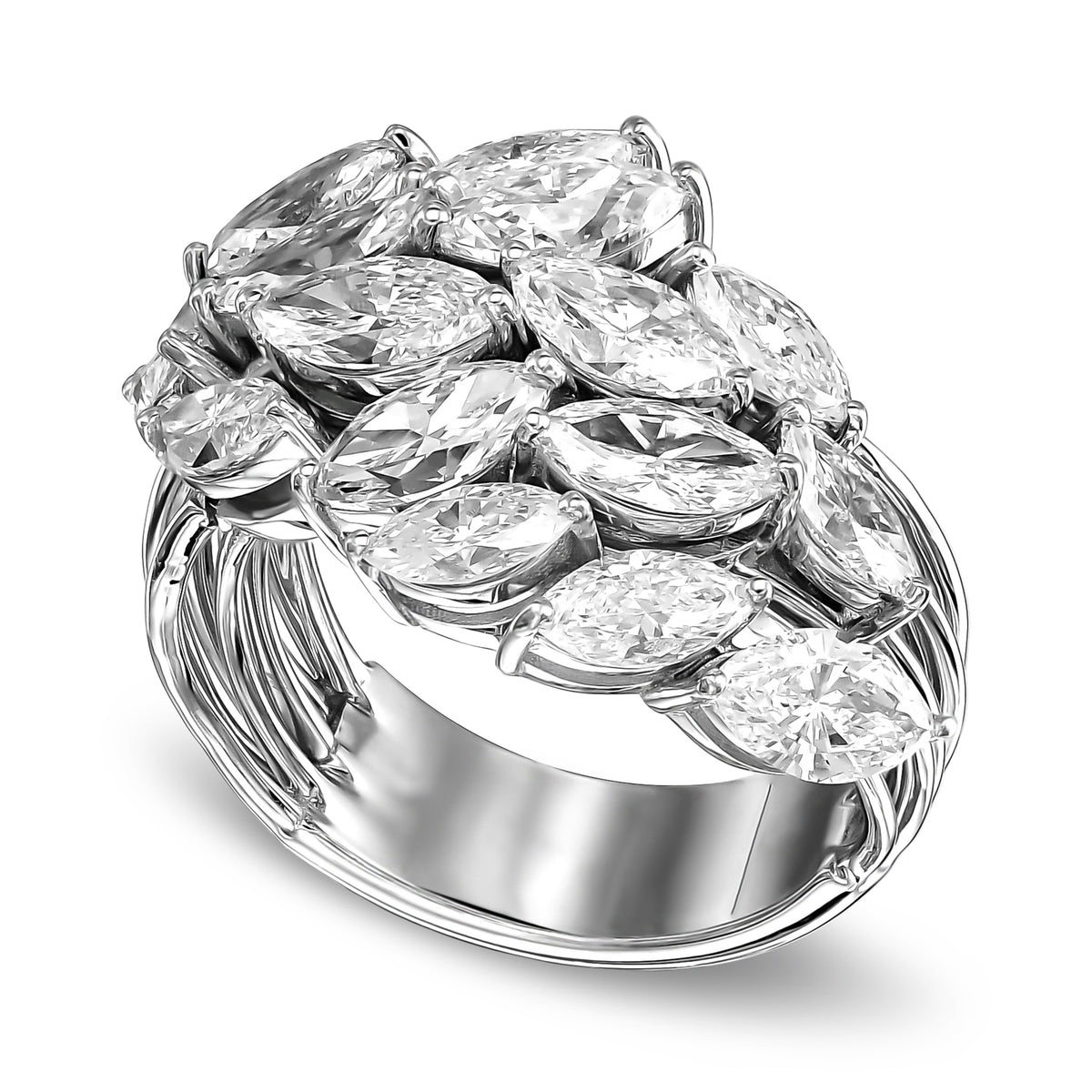 Marquise Cluster Couture Diamond Ring
