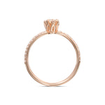 Fancy Yellow Brown Pear Diamond Solitaire Pave Side-stone Ring