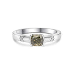 Cushion Chameleon Half-Bezel Accented Solitaire Diamond Ring