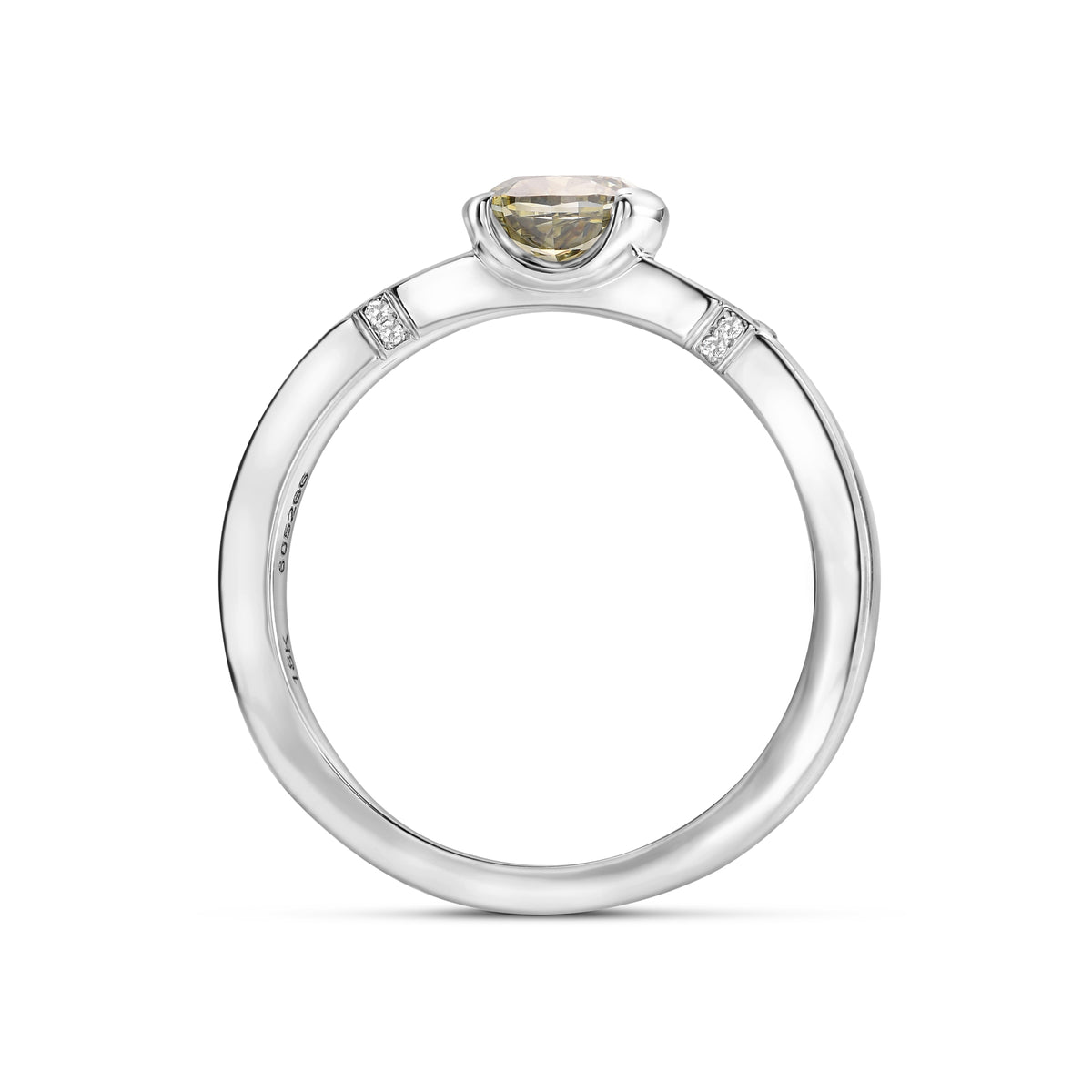 Cushion Chameleon Half-Bezel Accented Solitaire Diamond Ring