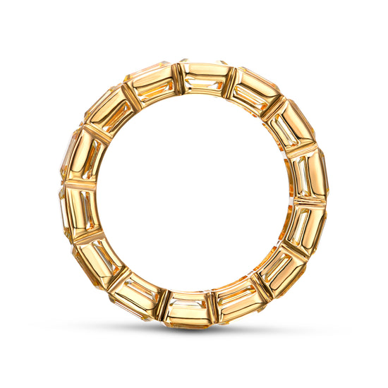 Fancy Vivid Yellow Emerald Diamond Band Ring