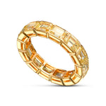 Fancy Vivid Yellow Emerald Diamond Band Ring