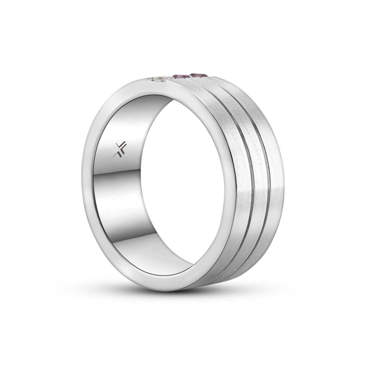 Gent's 3 Tiered Spinel & Diamond Band Ring