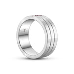 Gent's 3 Tiered Spinel & Diamond Band Ring