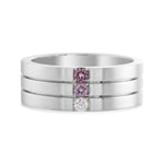 Gent's 3 Tiered Spinel & Diamond Band Ring