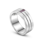 Gent's 3 Tiered Spinel & Diamond Band Ring