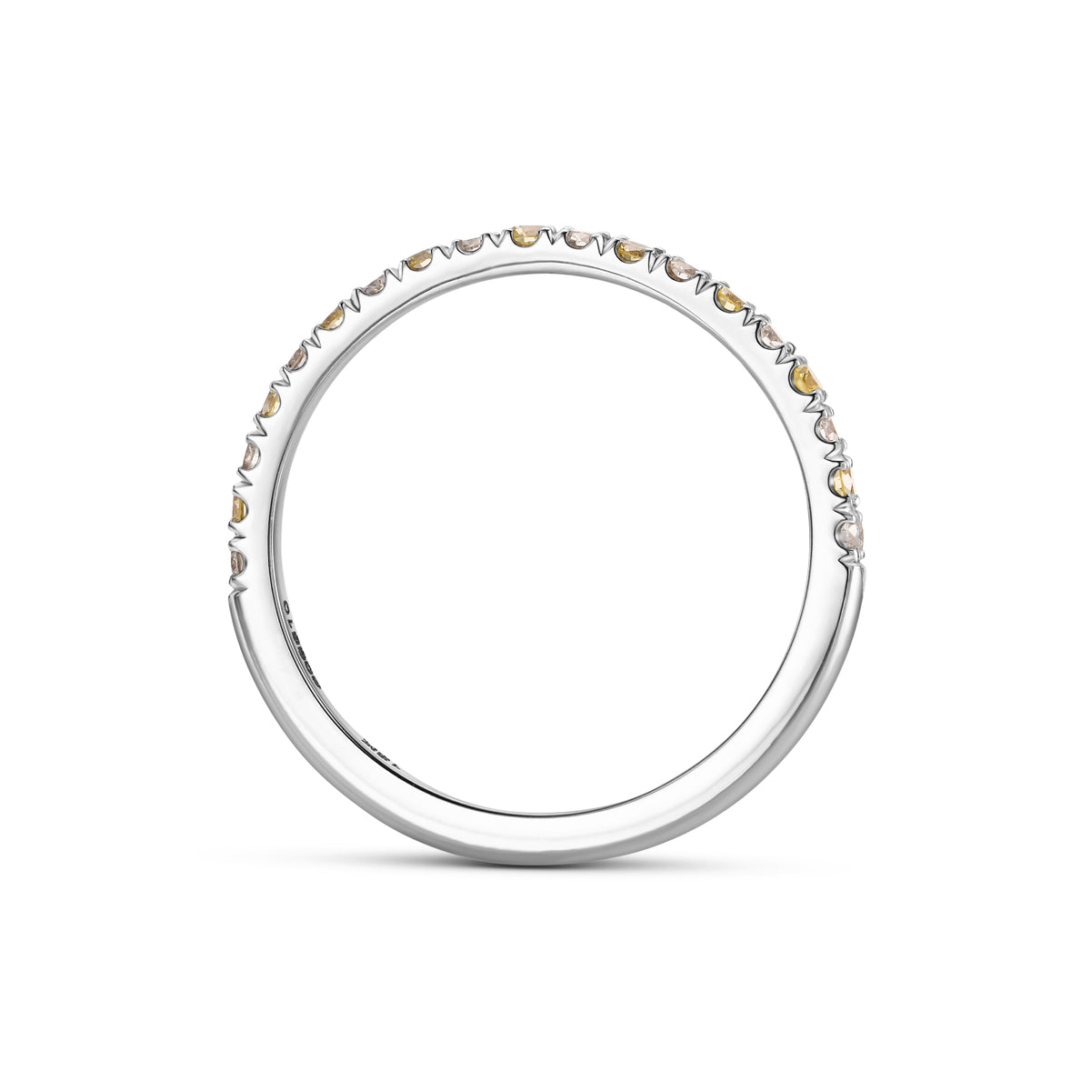 Fancy Light Yellow and White Diamond Band Ring