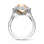 Fancy Intense Yellow Cushion Halo Diamond Ring