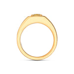 Cushion Fancy Intense Yellow Gents Solitaire Brushed Ring
