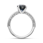 Oval Sapphire Solitaire Side Stone Ring