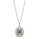 Fancy Brownish Pink Cushion Halo Diamond Pendant