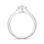 Faint Pink Marquise Halo Diamond Ring
