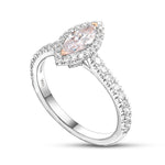 Faint Pink Marquise Halo Diamond Ring