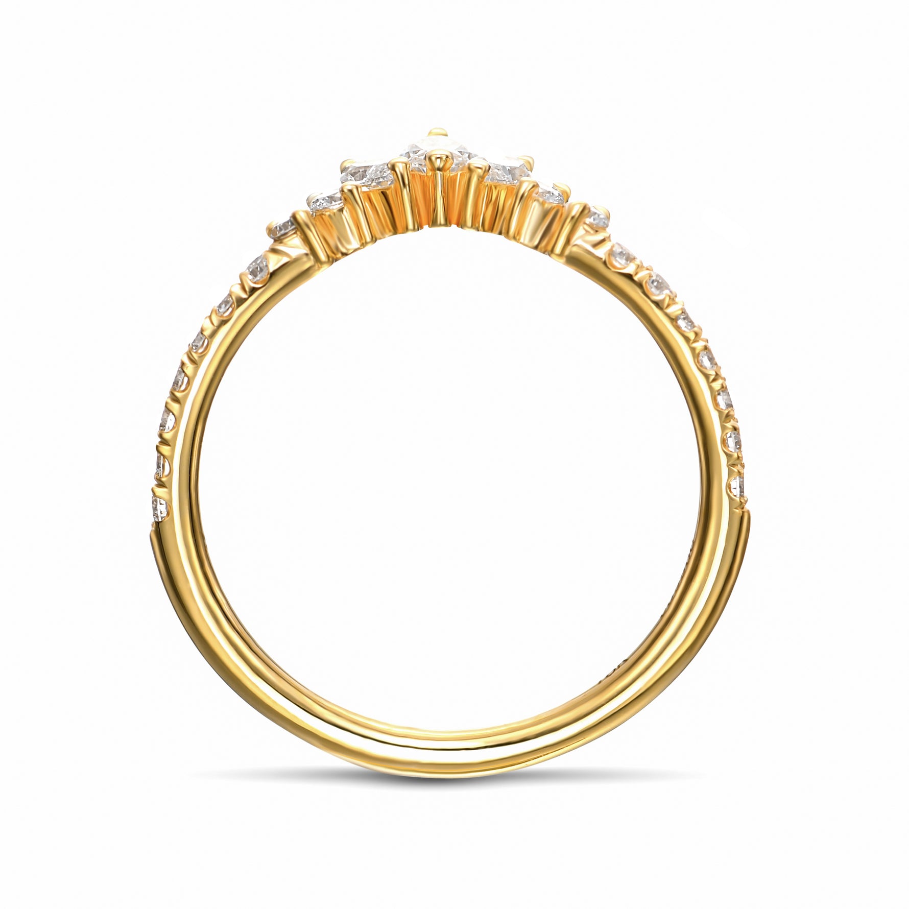 Marquise Diamond Contoured Wedding Band