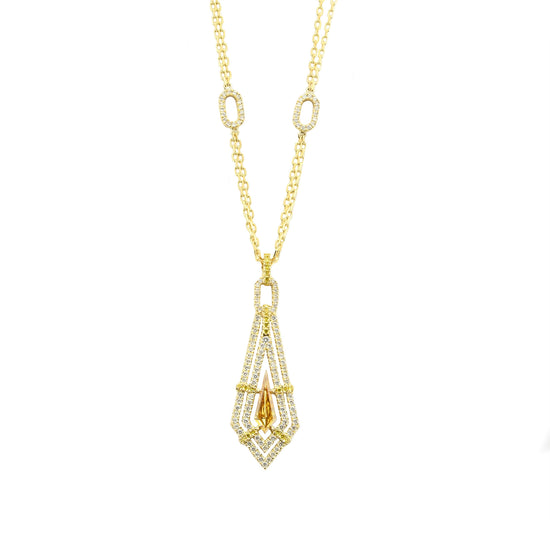 Fancy Intense Orange Yellow Diamond Pendant